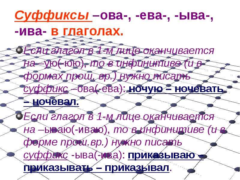 Суффиксы глаголов ова ева и ыва ива презентация