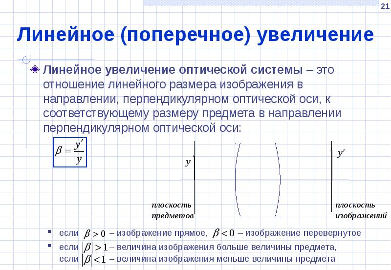 Отношение линейных размеров изображения к линейным размерам объекта называется