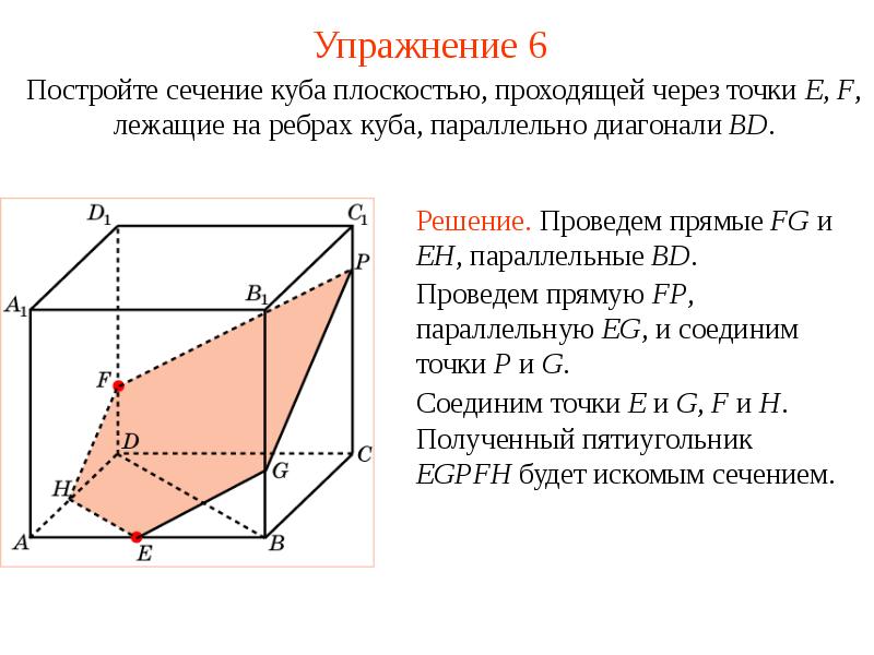 Диагональное сечение куба рисунок