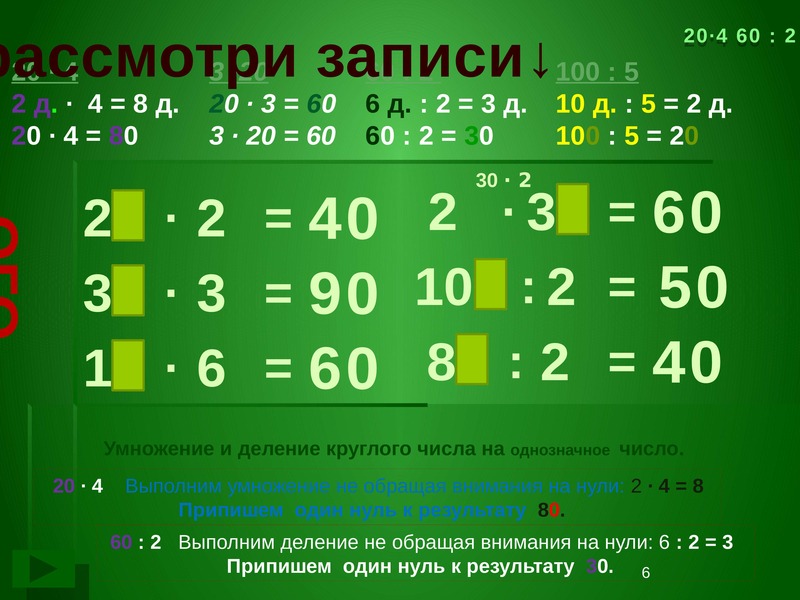 Случаи умножения. Случаи умножения и деления. Внетабличных случаев умножения и деления. Внетабличные случаи умножения. Умножение круглого числа на однозначное.