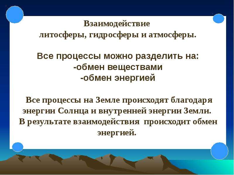 Взаимодействие биосферы с гидросферой. Взаимодействие атмосферы и гидросферы.