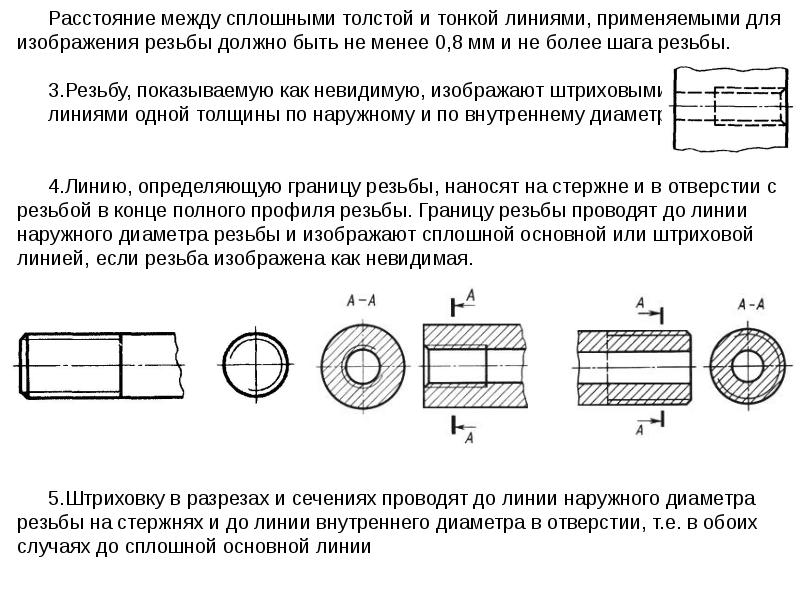 Наружный диаметр на чертеже