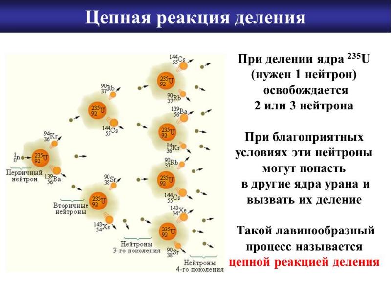 Цепные ядерные реакции деление урана