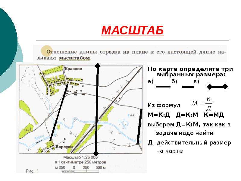 Масштаб это отношение длины отрезка