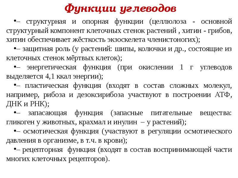 Функции углеводов. Углеводы классификация и функции. Структурно пластическая функция углеводов. Рецепторная функция углеводов. Каталитическая функция углеводов.