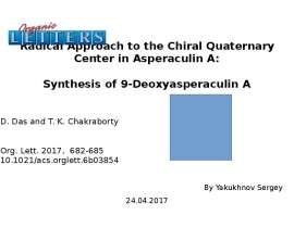 Radical Approach to the Chiral Quaternary Center in Asperaculin A: Synthesis of 9‑Deoxyasperaculin A