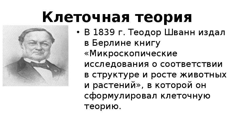 Суть клеточной теории. Теодор Шванн вклад. Теодор Шванн клеточная теория. Клеточной теории Шванна и Шлейдена 1839. Шванн теория клетки.