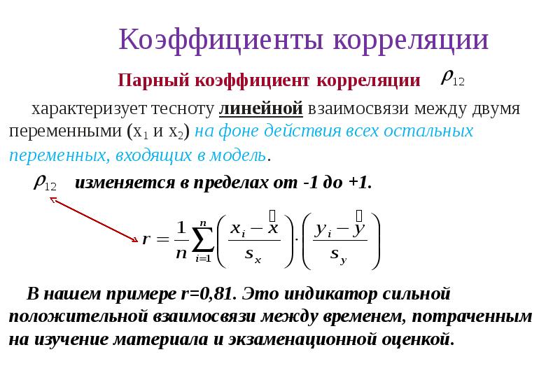 Парный коэффициент пирсона