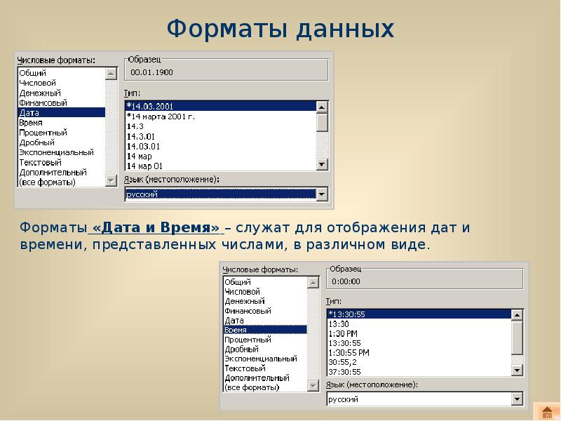 Форматы данных. Числовой Формат данных. Формат данных Дата. Форматы даты и времени. Разные Форматы даты.