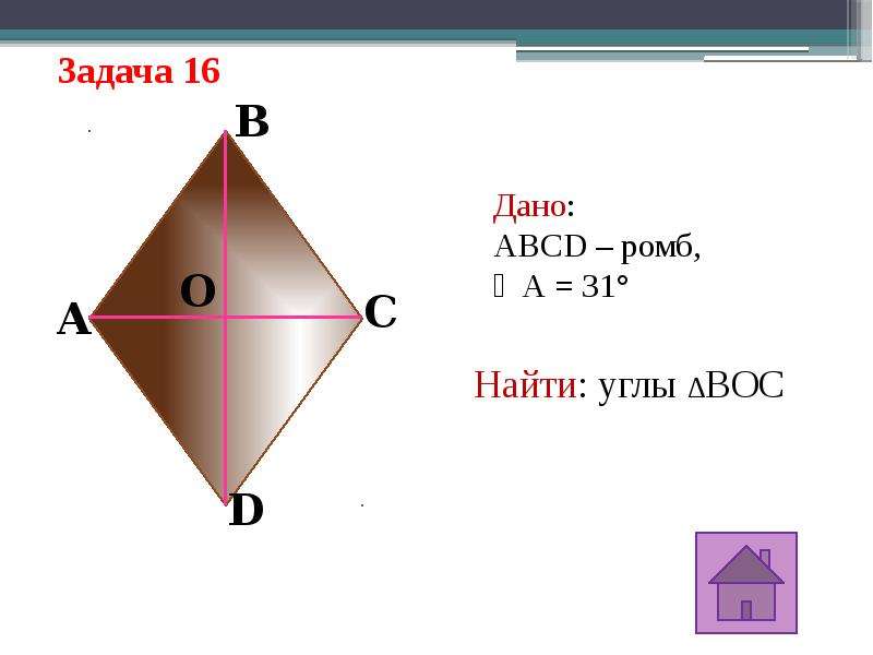 Площадь ромба чертеж