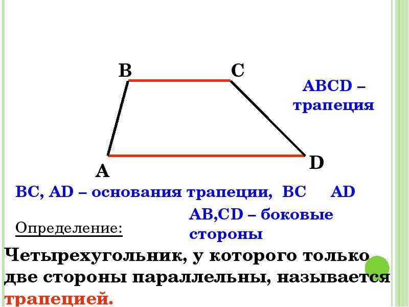 На рисунке в четырехугольнике abcd стороны bc и ad параллельны используя данные отмеченные на