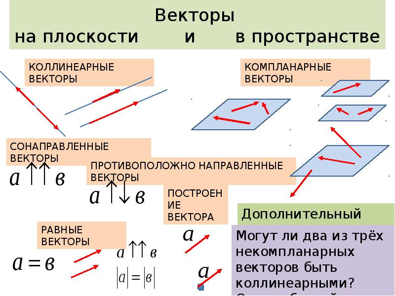 Запишите виды векторов