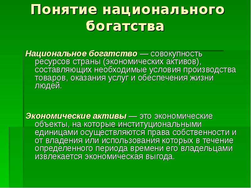 Хозяйственный актив. Статистика национального богатства. Понятие национального богатства. Объекты национального богатства. Понятие и структура национального богатства.