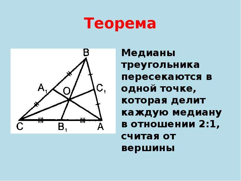 Высоты в треугольнике делятся в отношении. Свойство Медианы 2 к 1. Медиана треугольника свойства Медианы. Медиана 2 к 1 от вершины. Если Медианы пересекаются в одной точке то треугольник.