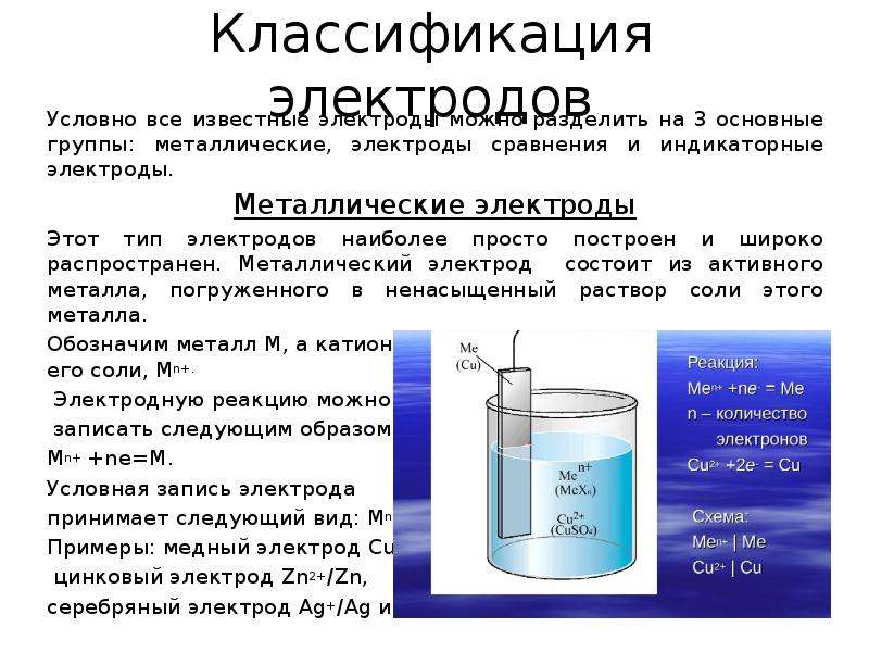 Медный электрод сравнения. Классификация индикаторных электродов. Индикаторный электрод и электрод сравнения. Электрохимия кратко. Медносульфатный электрод сравнения.