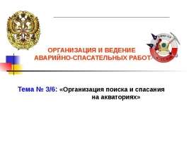 Организация поиска и спасания на акваториях