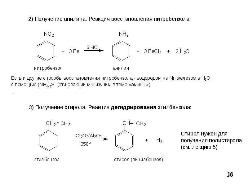 Этилбензол продукт реакции. Реакция восстановления нитробензола до анилина. Синтез анилина из нитробензола. Реакция получения анилина из нитробензола. Восстановление нитробензола до анилина механизм.