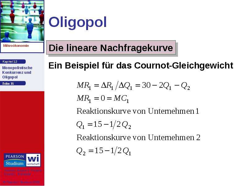 Oligopol Ein Beispiel für das Cournot-Gleichgewicht