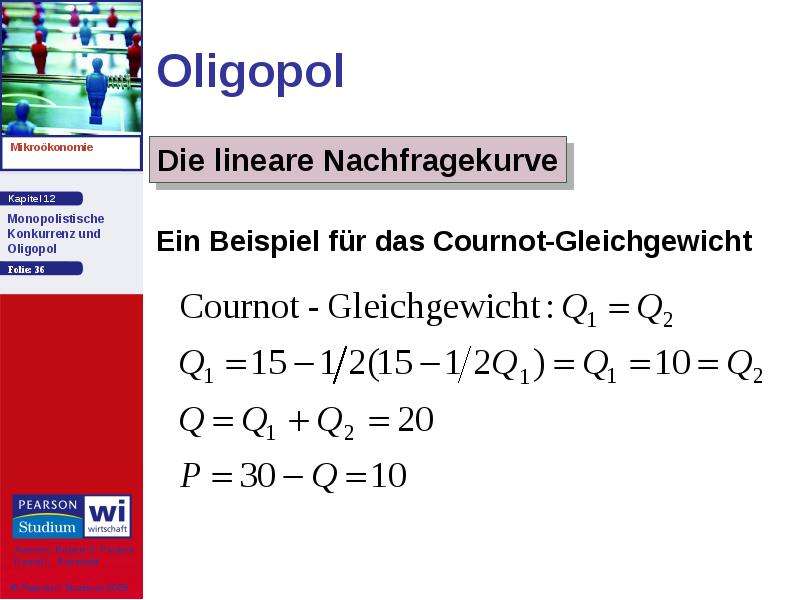 Oligopol Ein Beispiel für das Cournot-Gleichgewicht