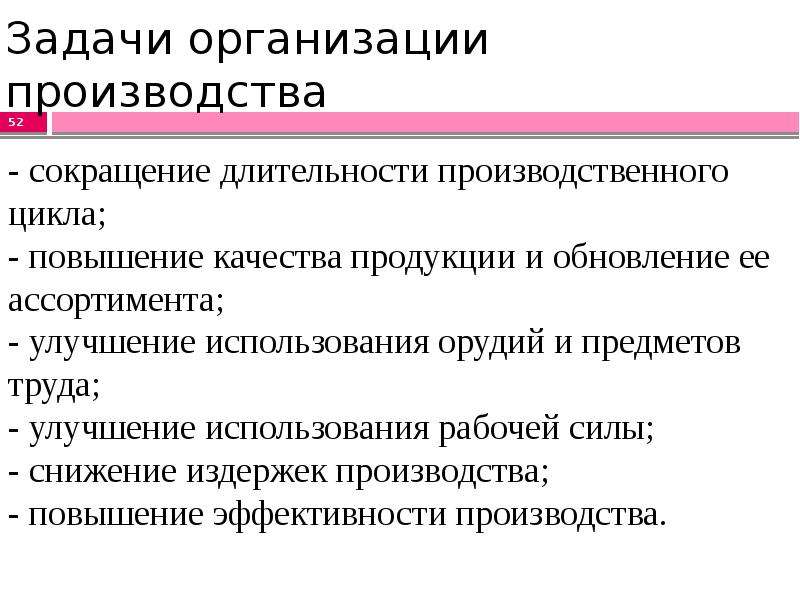 Сокращенное производство. Задачи организации. Мероприятия по сокращению длительности производственного цикла.