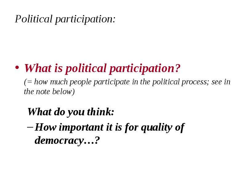 Political participation