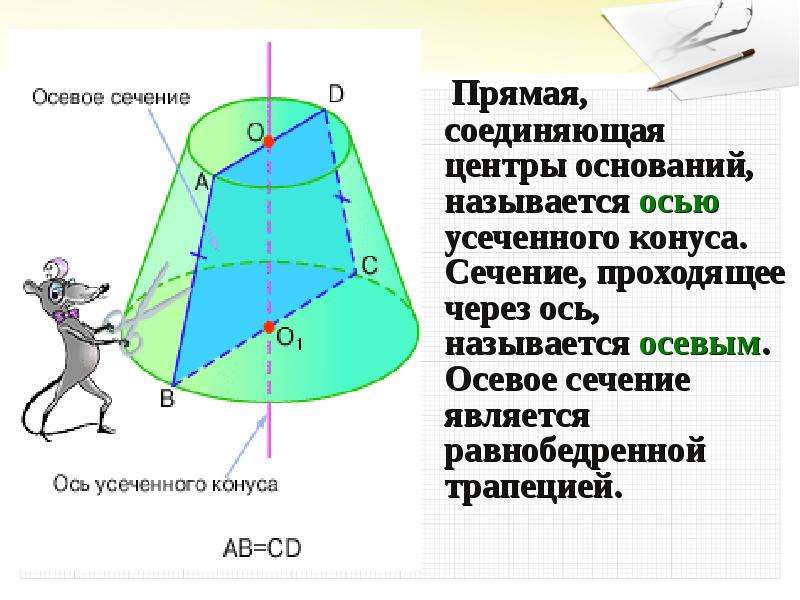 Площадь осевого сечения усеченного конуса