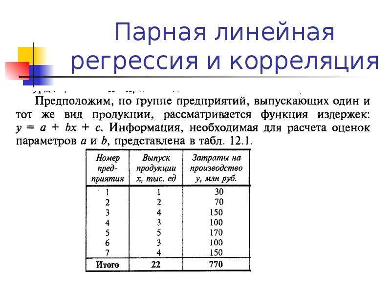 Парная регрессия презентация