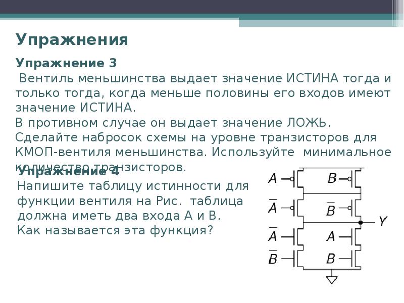 Логические функции и схемы основа элементной базы компьютера