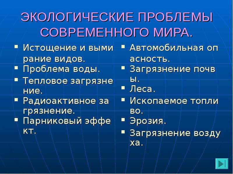 Экологические проблемы в современном мире презентация