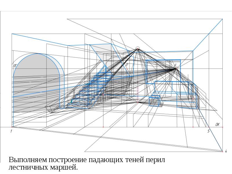 Построение интерьера с одной точкой схода