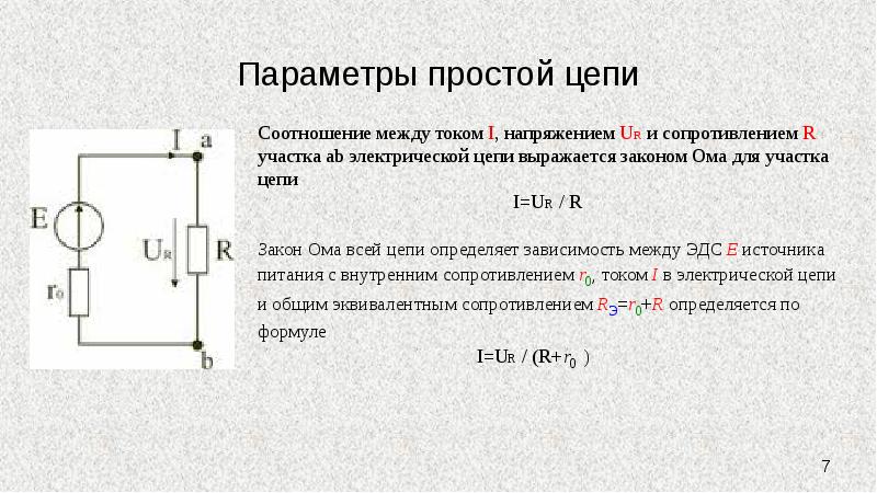 Простейшие параметры. Параметры электрической цепи. Параметры простейших электрических цепей. Выразить напряжение u через параметры цепи e, r0 r. Параметры цепи Электротехника.