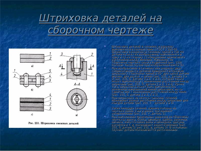 Правила штриховки на чертежах