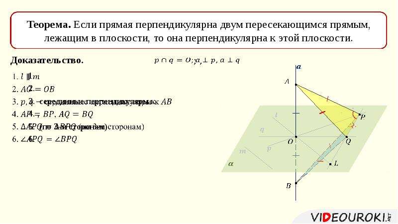 Как доказать перпендикулярность прямых