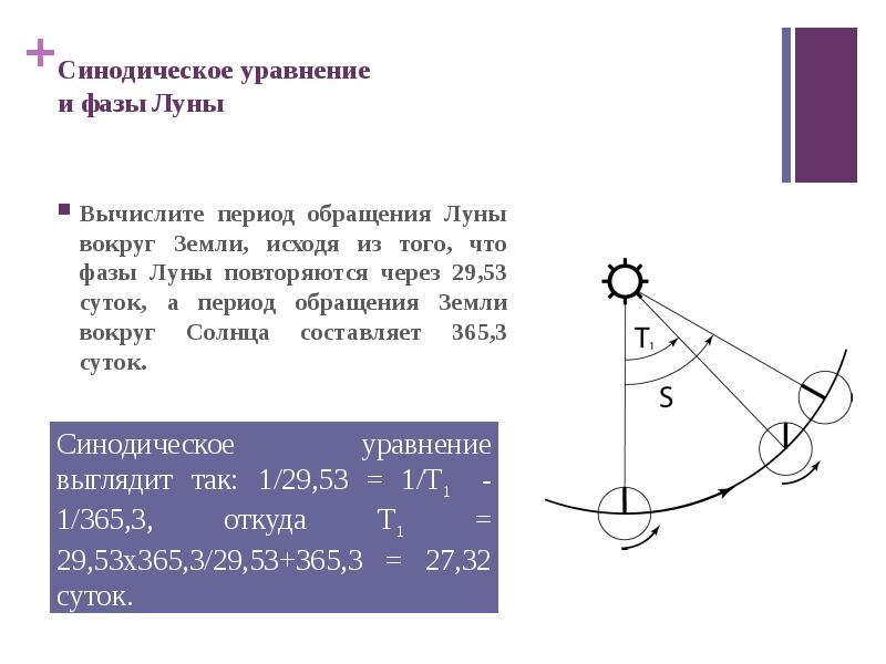 Период обращения луны вокруг земли