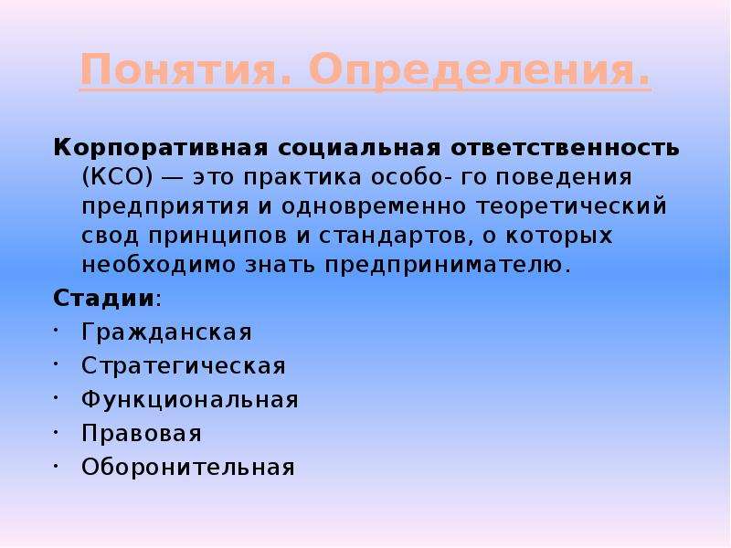 Определение корпоративной ответственности