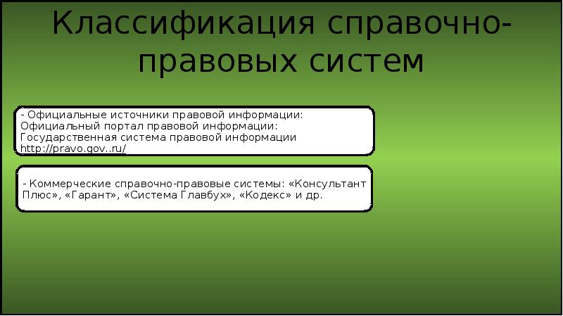 Справочная правовая система является