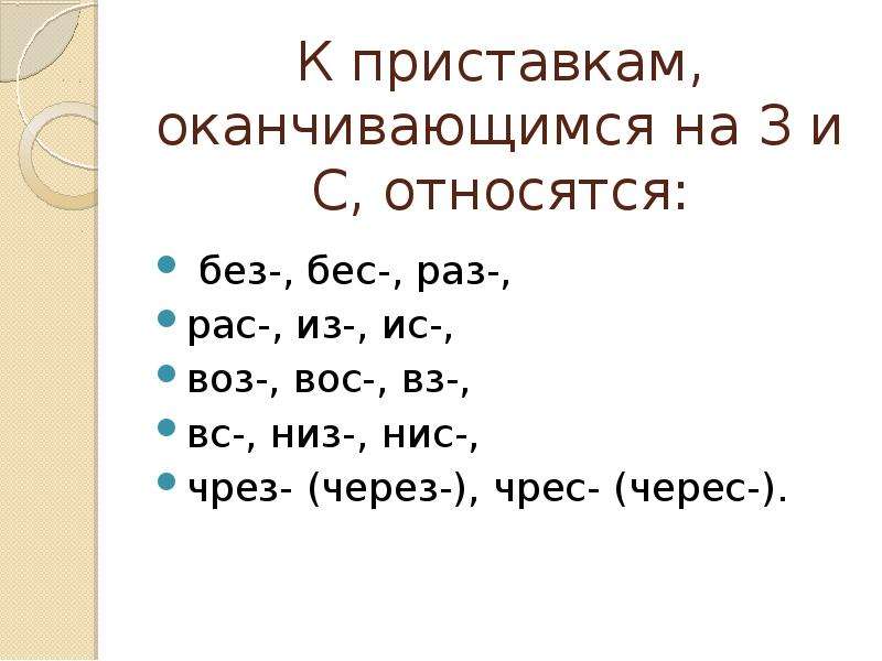 5 класс презентация приставки на з с