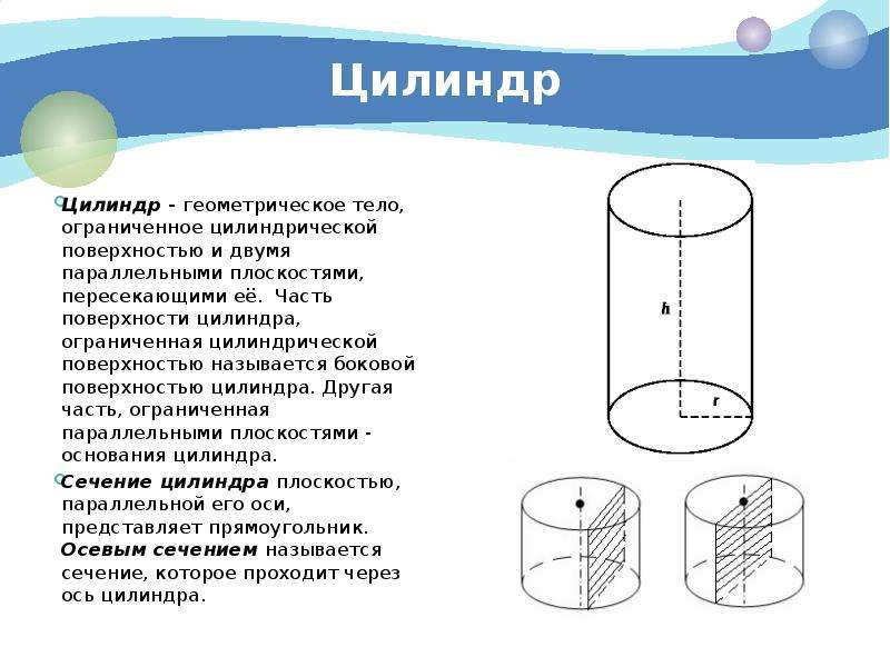 Тело ограниченное цилиндрической. Цилиндр геометрическое тело. Цилиндрическая поверхность цилиндра это. Элементы тела вращения цилиндр. Круглые тела цилиндр.