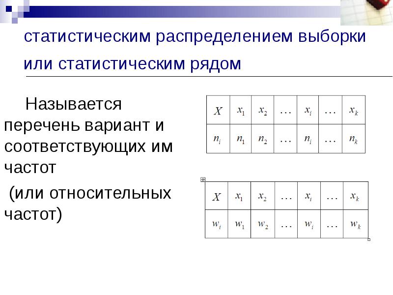 Построить таблицу распределения