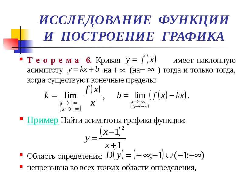 Найти асимптоты графика