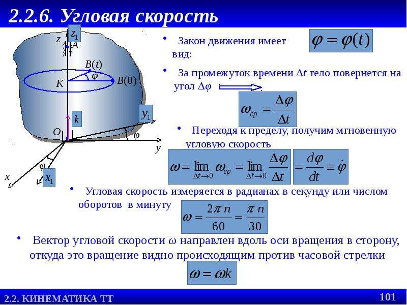 Угловая скорость конца