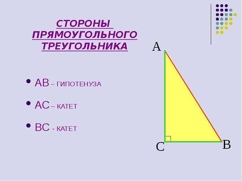 Высота к гипотенузе в прямоугольном треугольнике равна. Стороны прямоугольного треугольника. Как узнать сторону прямоугольного треугольника. Гипотенуза прямоугольного треугольника. Стороны прямоугольника треугольника.