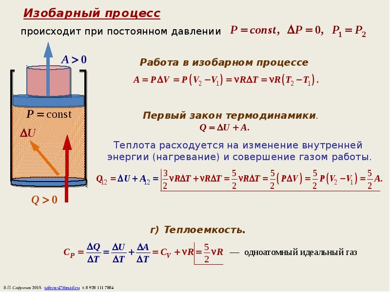 Работа газа при изобарном процессе. Формула изобарного процесса нагревания. Изобарный процесс формула теплоты. Изобарный процесс расширения газа. Формула изменения температуры газа при изобарном процессе.