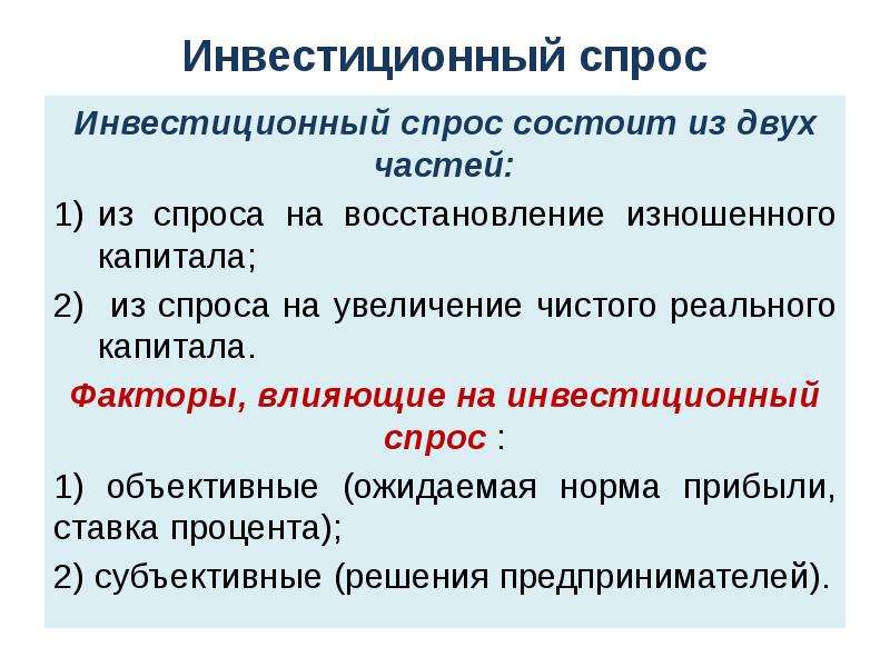 Инвестиционный спрос