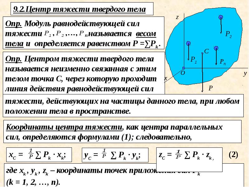 Как определить центр тяжести