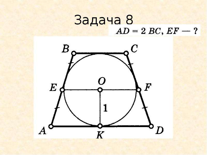 Задача 8. Замечательная линия трапеции. Средняя линия квадрата.