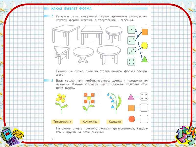 Проект 1 класс по математике форма размер