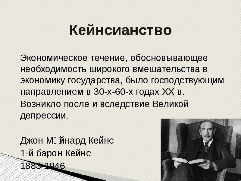 Появление кейнсианства