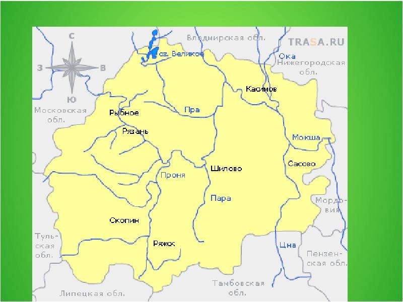 Карта рек тульской области подробная с названиями