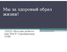 Мы за здоровый образ жизни. ЛДПД «Веселые ребята» при МАОУ Стрехнинская СОШ
